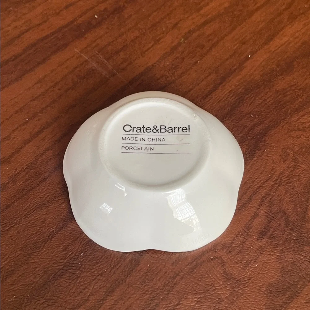 Crate and Barrel small white porcelain ring dish